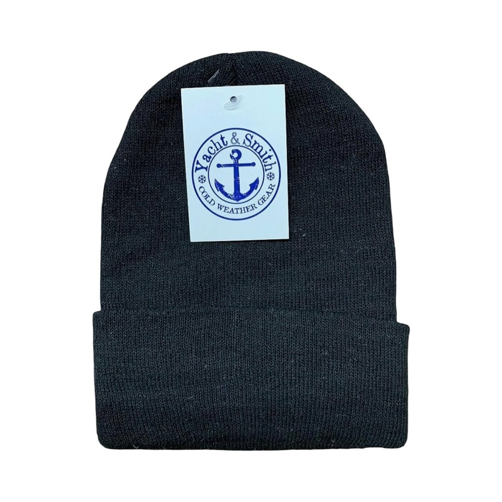 Yacht & Smith Black Unisex Knit Winter Beanie NWT